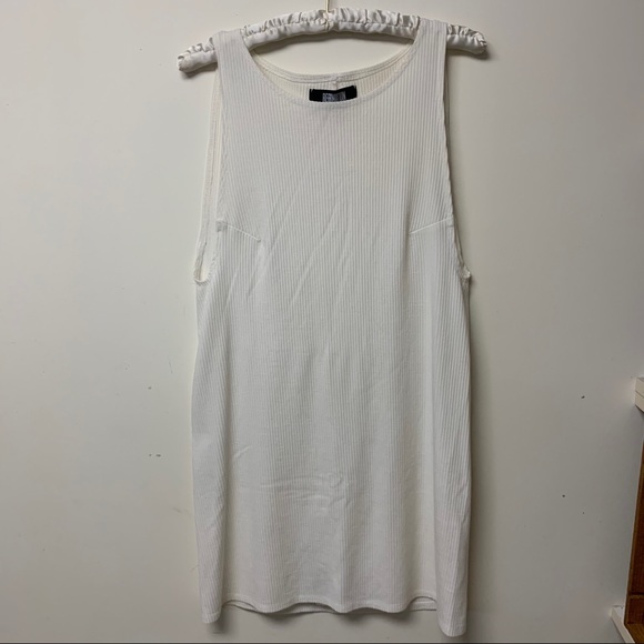 Reformation Tencel Light Cream Stretch Ribbed Mini Dress - Picture 4 of 12